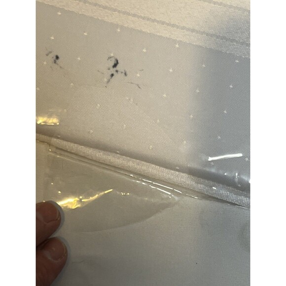 White Fabric Table Cover Satin Stripe Oblong 60 in x  102 in Kmart  Trim A Home - Picture 7 of 8